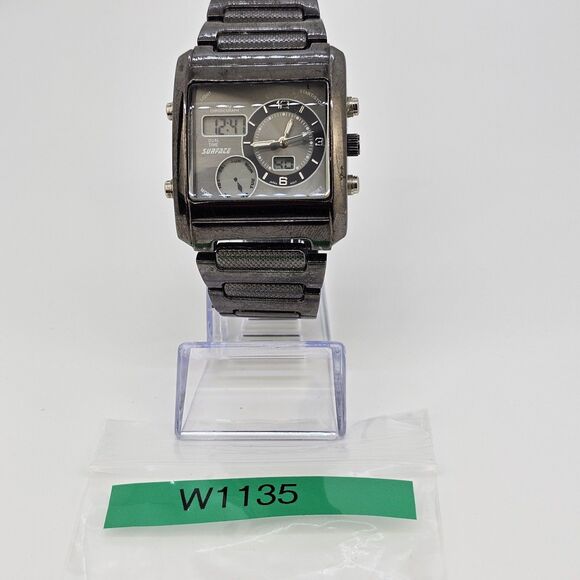 Surface Analog Digital Men Watch 38MM Black Dial Bracelet Band 7.5" New Battery - Picture 13 of 13